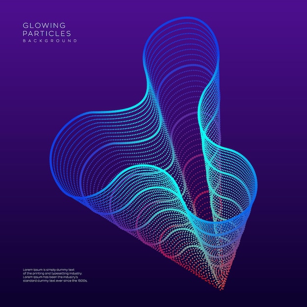 Wave vector element with abstract colorful lines on dark background