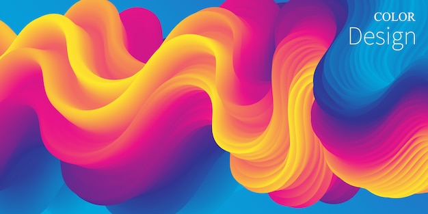 Vector wave. vibrant background. fluid colors. wave pattern.