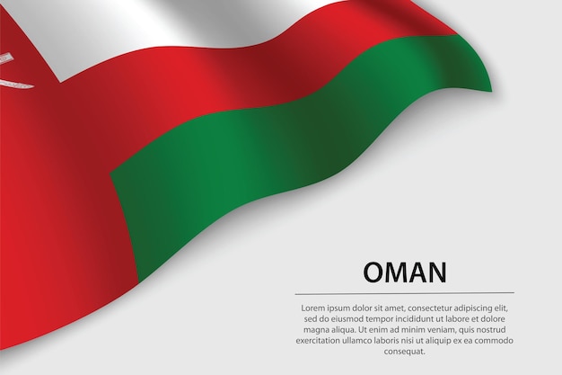 Wave vlag van Oman op witte achtergrond Banner of lint vector sjabloon voor onafhankelijkheidsdag