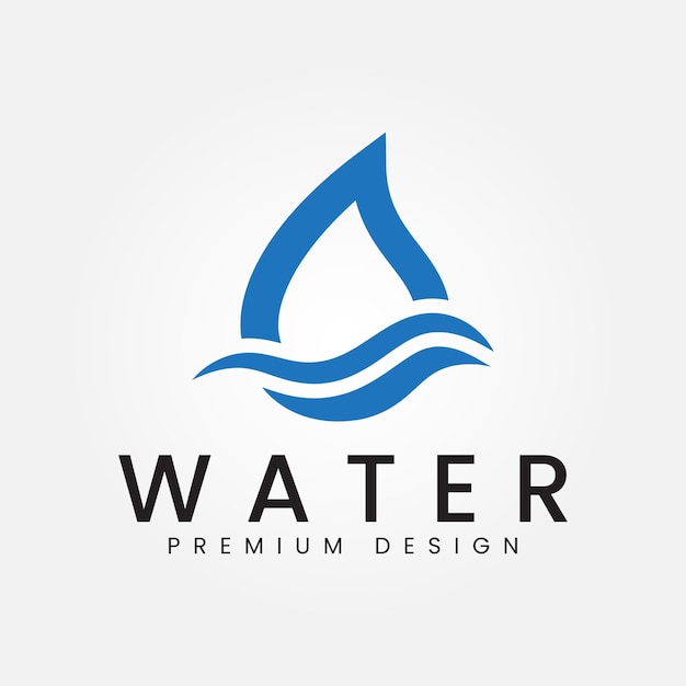 Wave and water drop combination logo vector concept