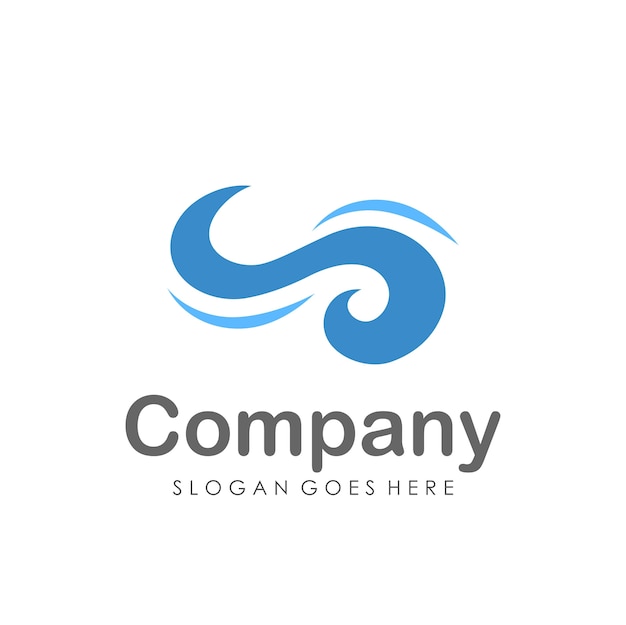 Wave water logo design template