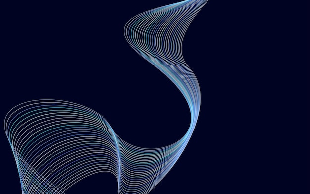 wave with shadow abstract colorful lines lines on a background
