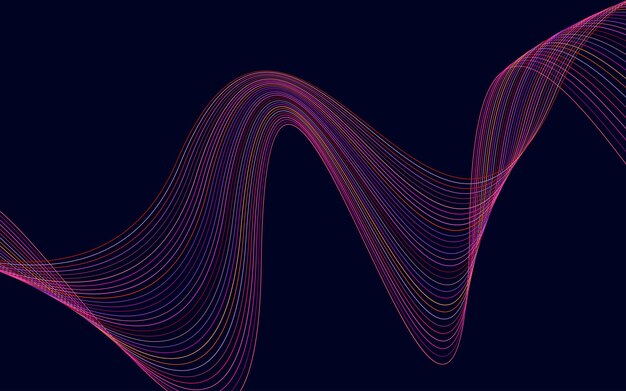 Onda con ombra linee rosse astratte su uno sfondo