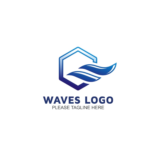 Вектор Шаблон логотипа waves