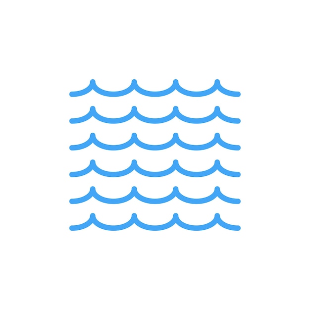 Waves outlines icon isolated on white background. Waves blue icon. Minimal flat design. Linear wave flow. EPS 10