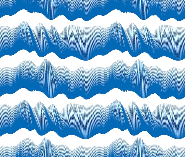 Waves seamless pattern, vector water runny curve lines abstract repeat endless background, blue color rhythmic waves.Waves seamless pattern, vector water runny curve lines abstract repeat endless back