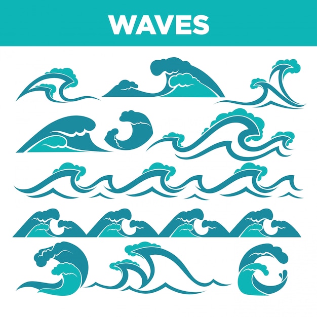 Волны морей и океанов во время шторма или цунами установлены