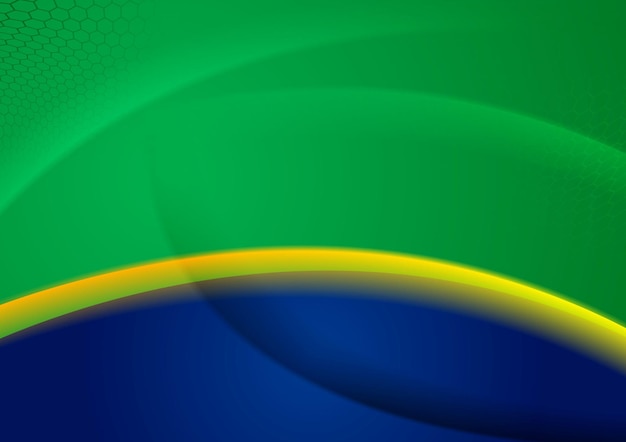 Вектор Векторный футбольный фон волн в бразильских цветах
