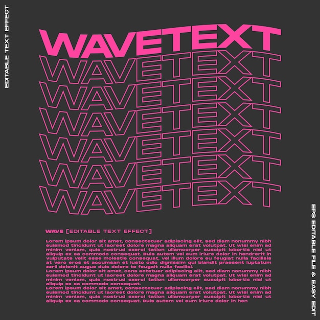 Effetto di testo modificabile wavetext