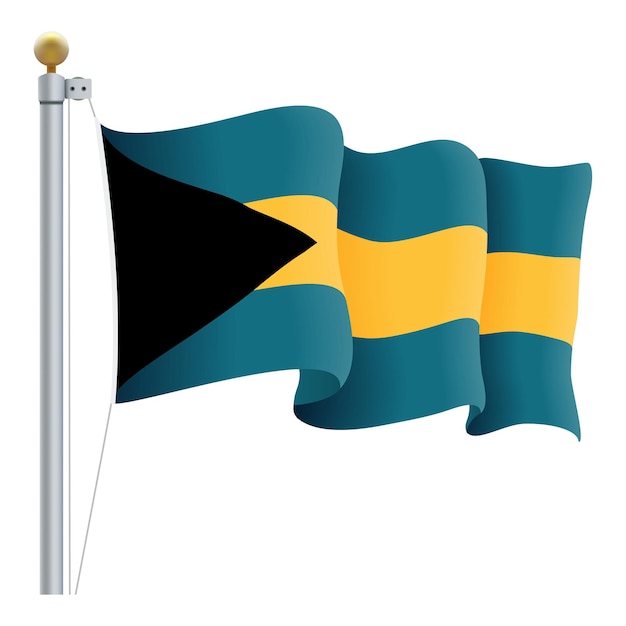 Waving Bahamas Flag Isolated On A White Background Vector Illustration