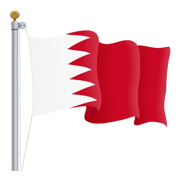 Waving Bahrain Flag Isolated On A White Background Vector Illustration