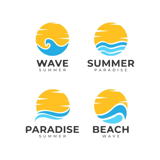 Sventolando il concetto di design del logo della spiaggia