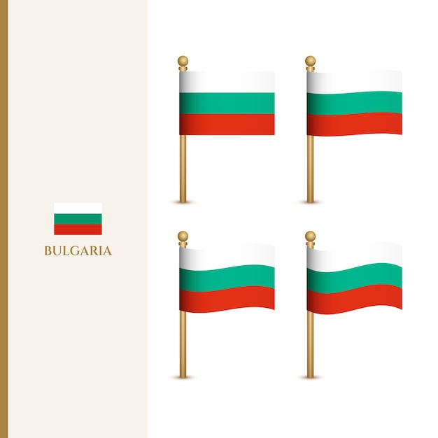 Sventolando le bandiere della bulgaria illustrazione vettoriale 3d bandiera della bulgaria