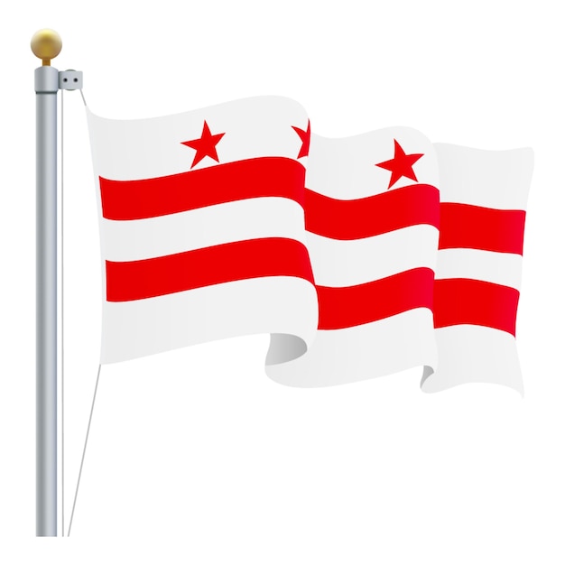 Waving Columbia Flag Isolated On A White Background Vector Illustration