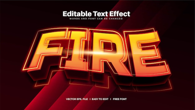 Редактируемый текстовый эффект размахивая огнем
