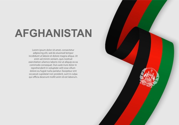アフガニスタンの旗を振っています。
