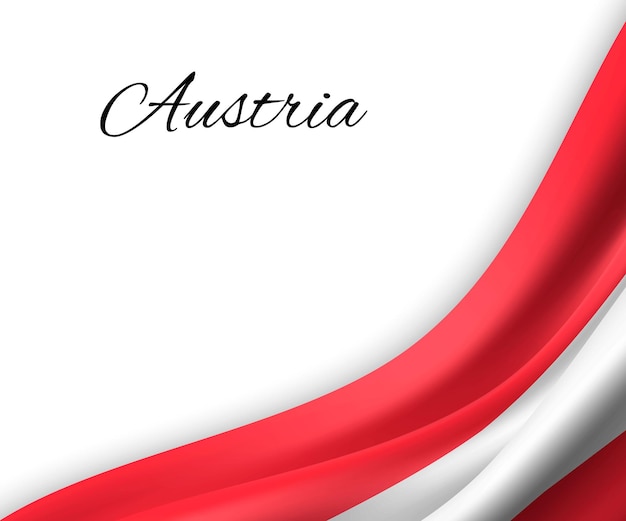 Waving flag of austria on white background.