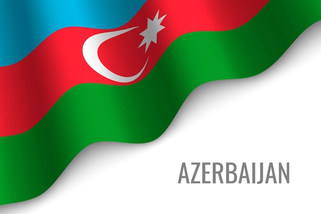 Waving flag of azerbaijan