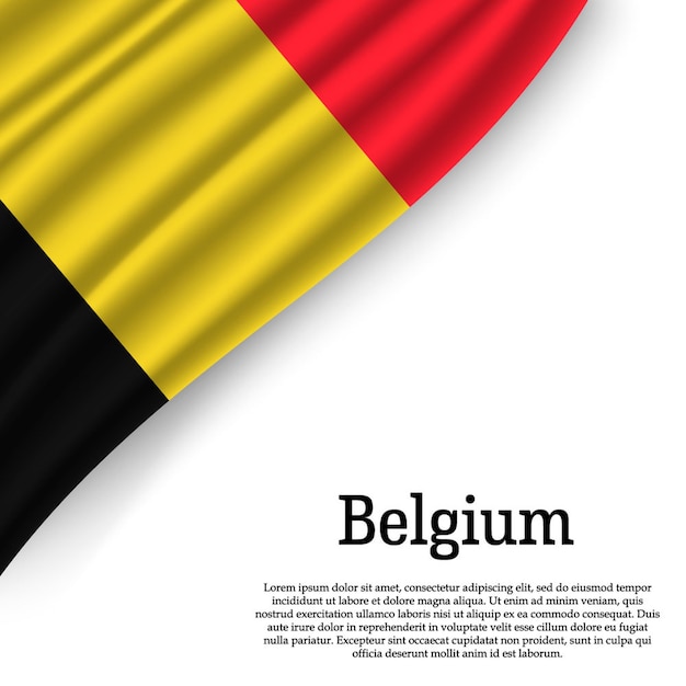 Sventolando la bandiera del belgio su bianco