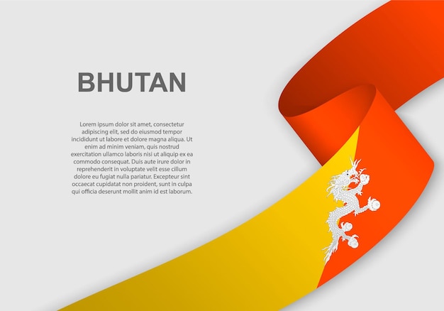 Sventolando la bandiera del bhutan.