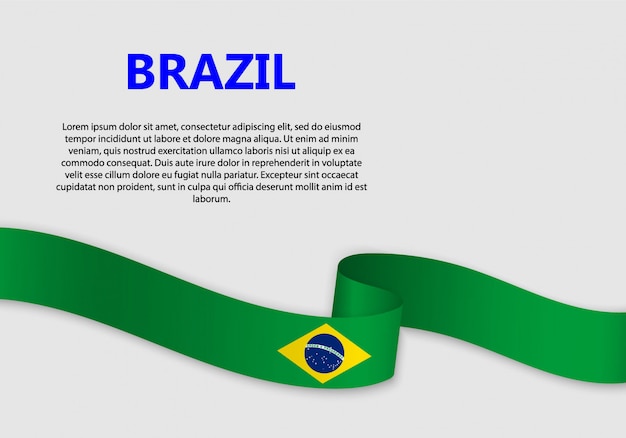 Waving Flag of Brazil banner