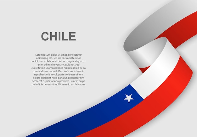 Waving flag of chile.