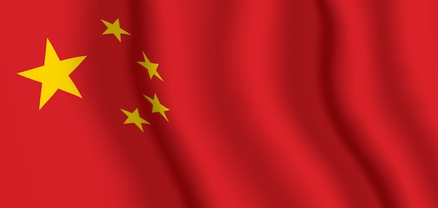 Vector waving flag of china.