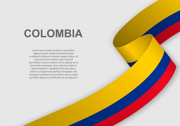 Waving flag of colombia.