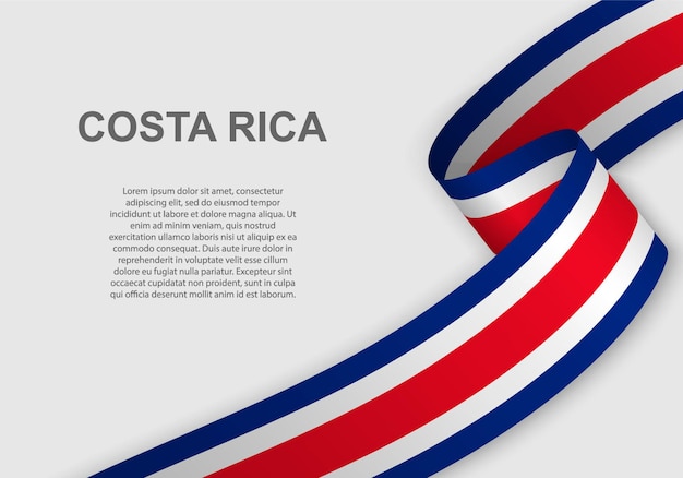 Waving flag of Costa Rica.
