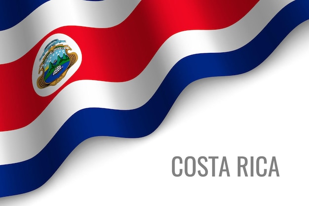 コスタリカの旗を振る。