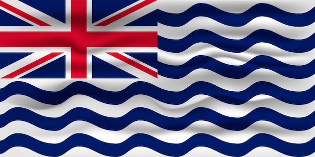 Развевающийся флаг страны Британская территория в Индийском океане Векторная иллюстрация
