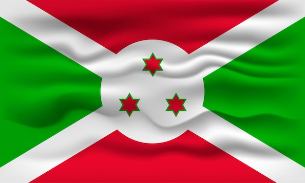 Waving flag of the country Burundi Vector illustration