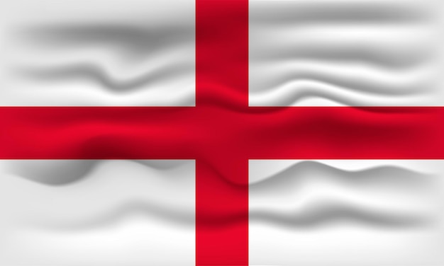 Развевающийся флаг страны Англия Векторная иллюстрация
