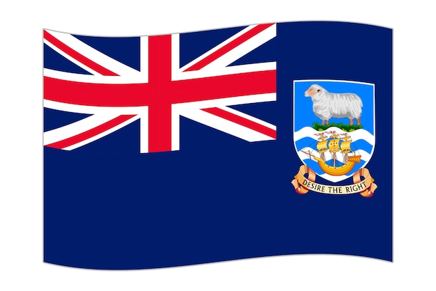 Waving flag of the country Falkland Islands Vector illustration