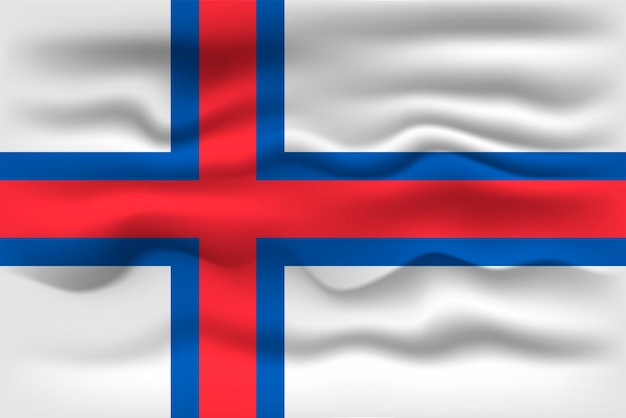 Waving flag of the country faroe islands vector illustration