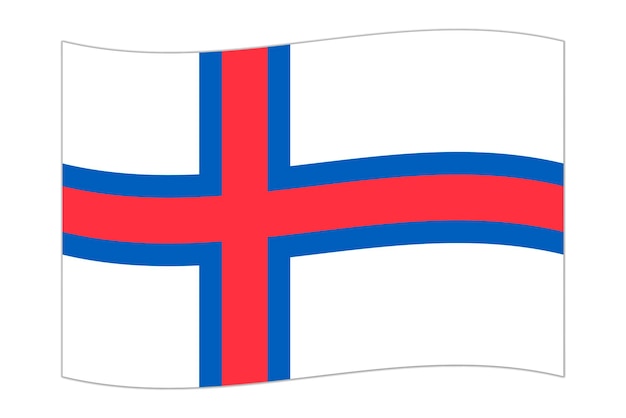 国旗を振るフェロー諸島 ベクトルイラスト