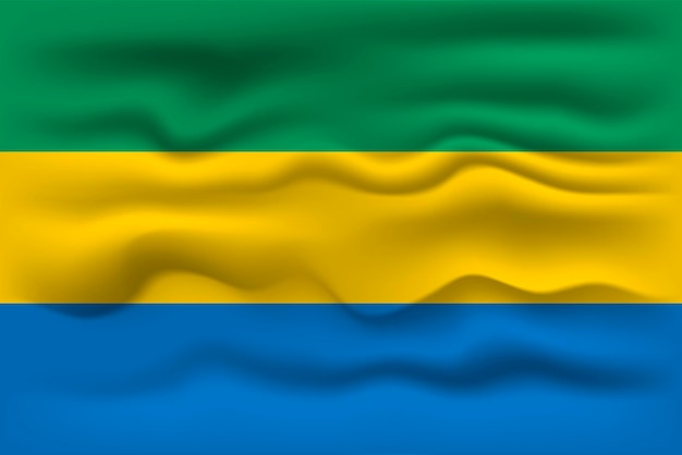 Waving flag of the country Gabon Vector illustration