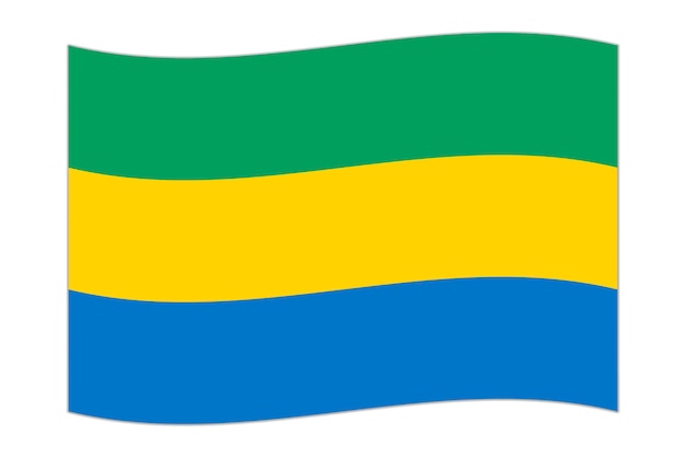 Waving flag of the country Gabon Vector illustration