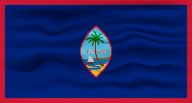 Waving flag of the country Guam Vector illustration