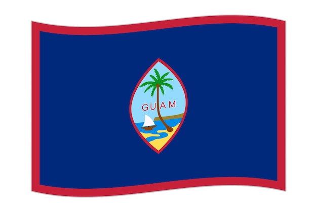 Waving flag of the country Guam Vector illustration