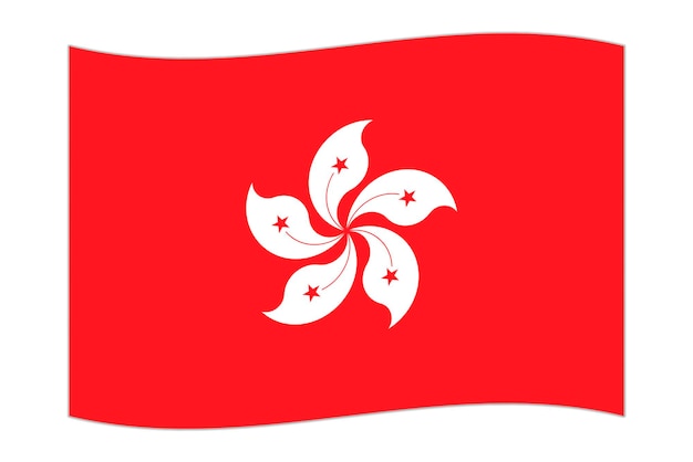 国 Hong Kong ベクトル図の旗を振っています。