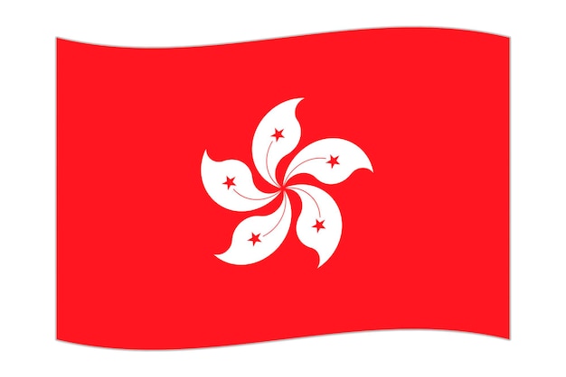 Vector waving flag of the country hong kong vector illustration