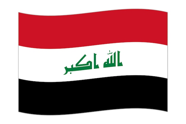 Vector waving flag of the country iraq vector illustration