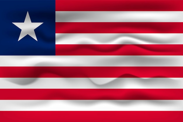 Waving flag of the country Liberia Vector illustration