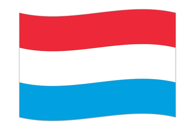 Вымахивание флагом страны Люксембург Векторная иллюстрация