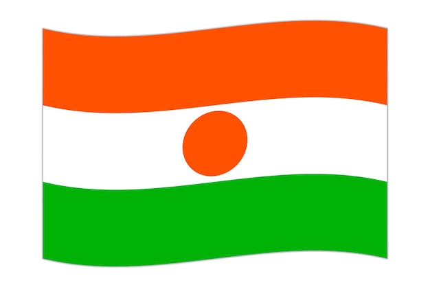 Vector waving flag of the country niger vector illustration