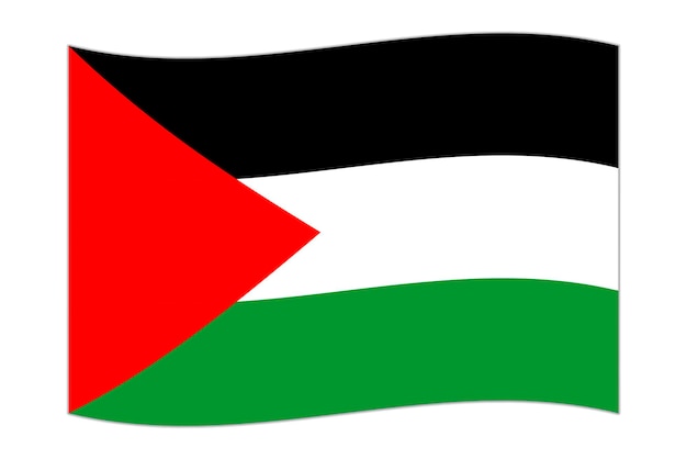 Waving flag of the country Palestine Vector illustration