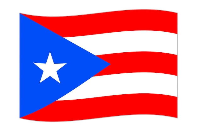 Vector waving flag of the country puerto rico vector illustration