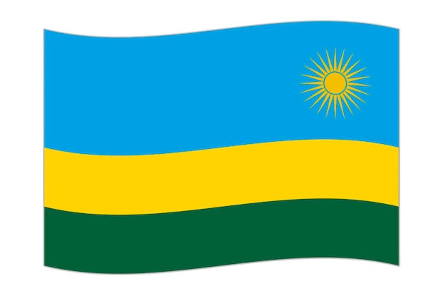 Waving flag of the country rwanda vector illustration