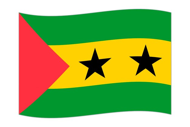 Vector waving flag of the country sao tome and principe vector illustration